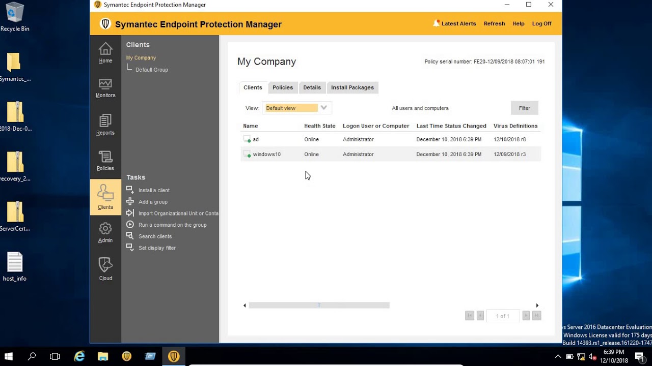 download client install package symantec endpoint protection